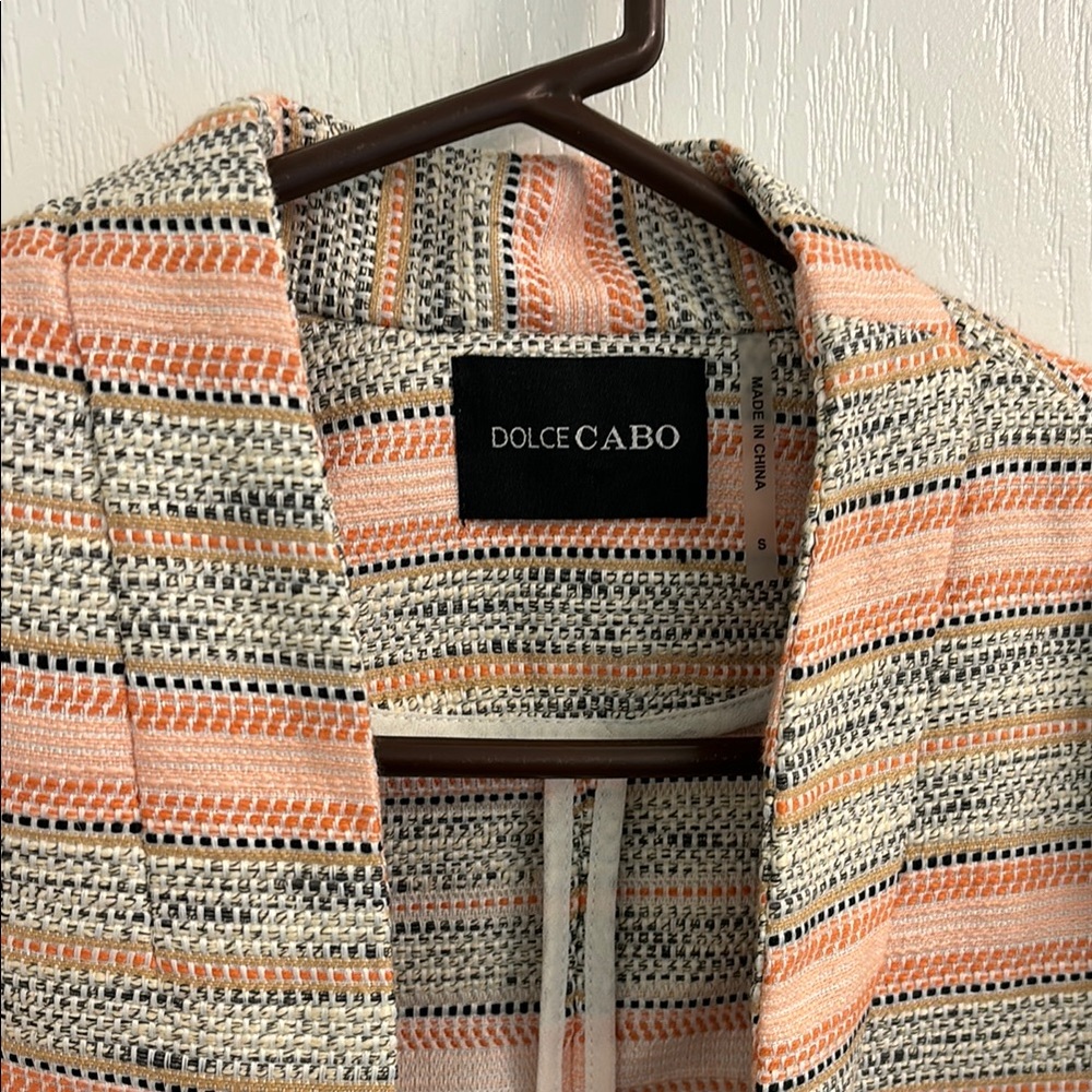 Striped Ruffle Sleeve Blazer - Picture 2 of 4